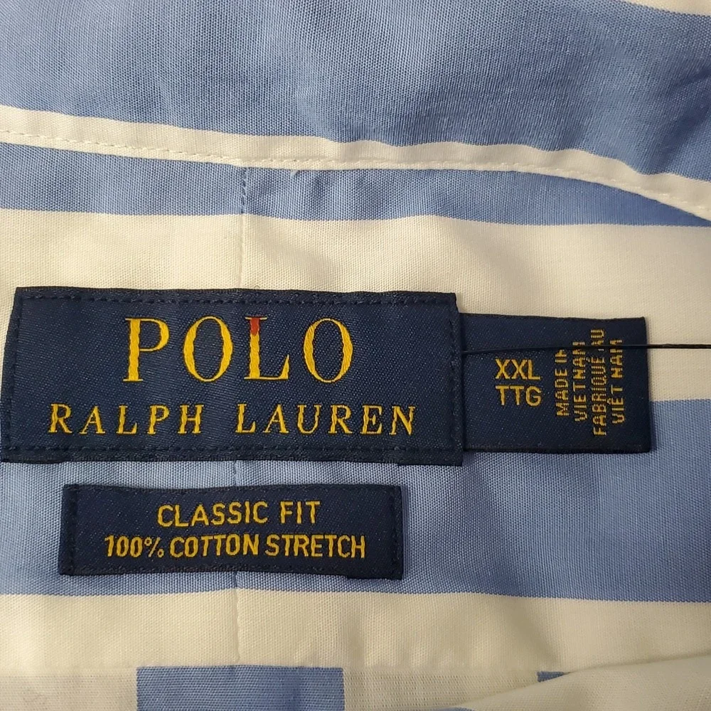 Polo Ralph Lauren Mens Classic Fit Long Sleeve Striped Button Shirt Size XXL